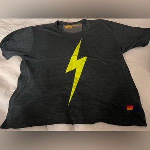 Aviator Nation Women’s BOLT BOYFRIEND TEE - CHARCOAL Neon Collection
